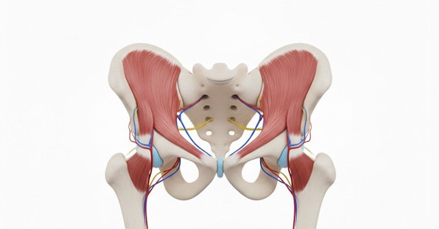 近江八幡市の全身整体つきひ　股関節の解剖図