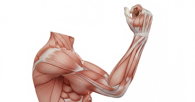 近江八幡市の全身整体つきひ　腕の筋肉の解剖図