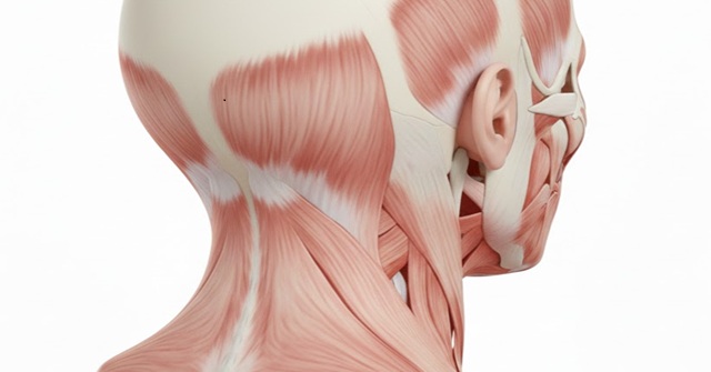 近江八幡市の全身整体つきひ 後頭筋の解剖図