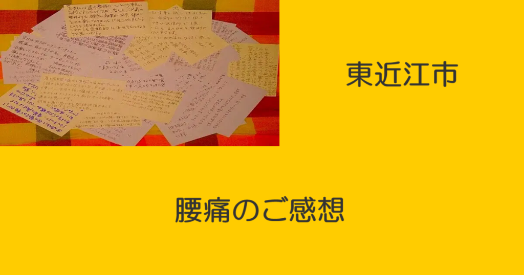 近江八幡市の全身整体つきひ　東近江市　腰痛のご感想