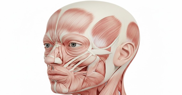 近江八幡市の全身整体つきひ　顔や頭の筋肉の解剖図